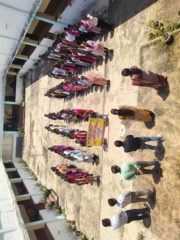 महाविद्यालय में नशा मुक्ति अभियान के अंतर्गत शपथ ग्रहण कार्यक्रम आयोजित